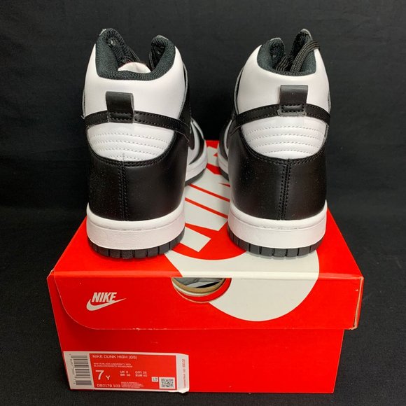 Nike Dunk High GS Black/White University Red Size 7Y - Picture 3 of 6